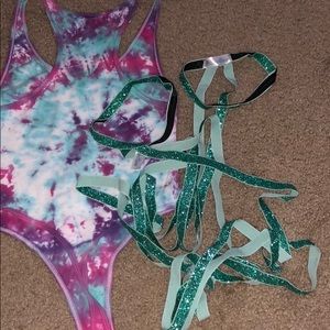 Sparkly Teal Leg Wraps